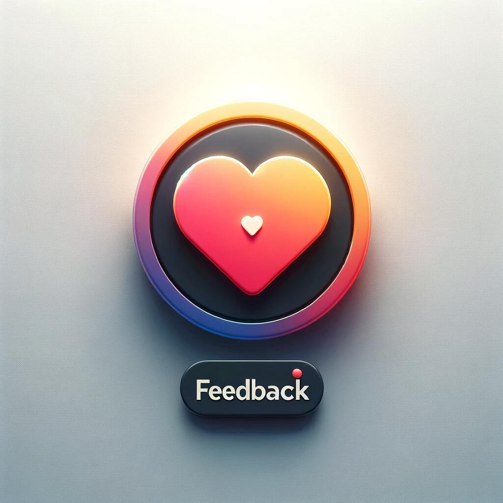 A heart shaped button that indicates that it should be pressed for sending feedback